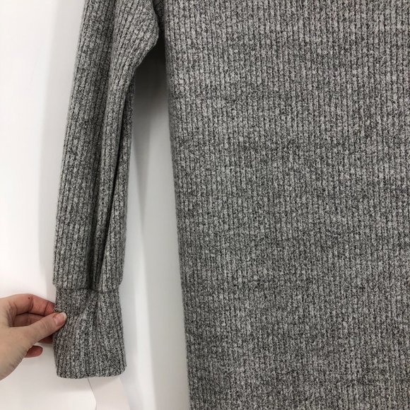 Anistar Grey Ribbed Knit Turtleneck long sleeve Mini Dress XS  NWT - Picture 12 of 14